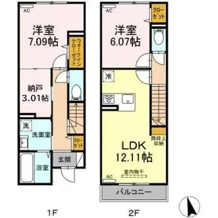 グラナーデ高井戸東【2階】の間取り