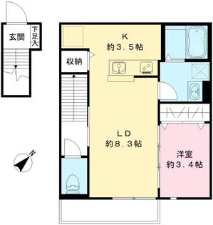 フリューゲルI【2階】の間取り