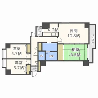 オ・ドミール北19条【1階】の間取り