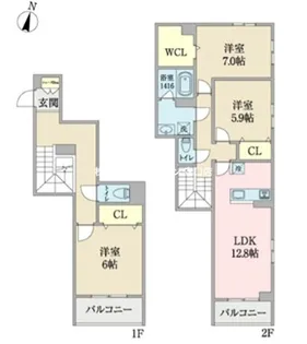 FamiliarGardenさくら【1階】の間取り