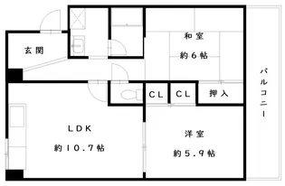 グレイシァス上町台【2階】の間取り