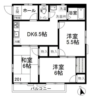 WEST WING【2階】の間取り