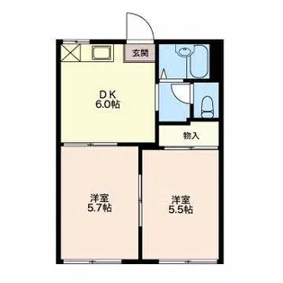 サンハイツ川崎【2階】の間取り