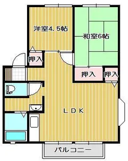 ニューサンビレッジB棟【1階】の間取り