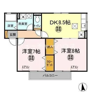 プロシード エスティ A【1階】の間取り