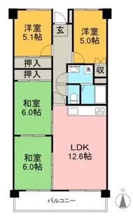 高知県高知市鴨部【マンション】の間取り