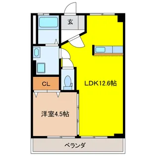 岐阜県岐阜市西荘4【マンション】の間取り