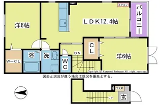 プラッツ渡里B【2階】の間取り