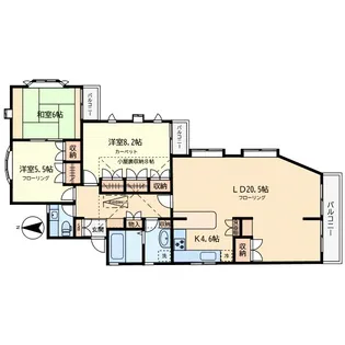 タウンヒルズ祐天寺II【2階】の間取り
