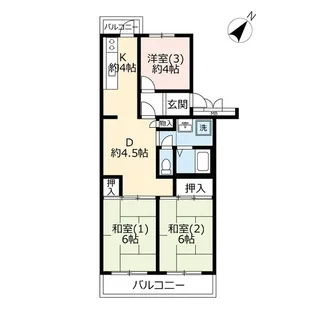 URエルハイツ末広【5階】の間取り