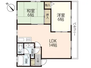 ルミナス上安 B棟【2階】の間取り
