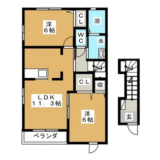 グレイスヒルII【2階】の間取り