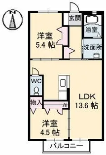 ボナールメゾン 風【2階】の間取り