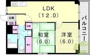 2LDKの間取り画像