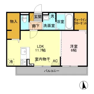 グランデ西千手【3階】の間取り