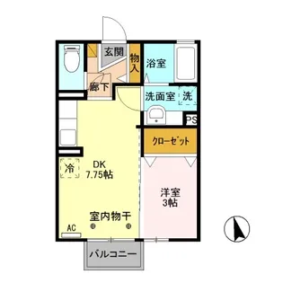 D-ROOM アルカディア D202【2階】の間取り