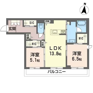 サンクチュアリ櫛引【3階】の間取り