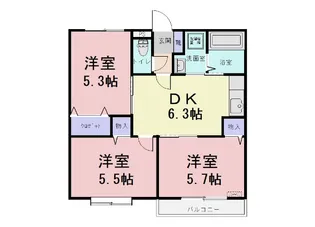 ドルフ天神【1階】の間取り
