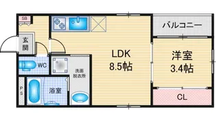 1LDKの間取り画像