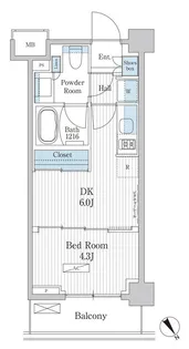 パークアクシス門前仲町テラス【3階】の間取り