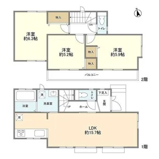 東京都杉並区下高井戸4【一戸建】の間取り