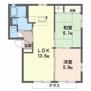 クールシエル【1階】の間取り