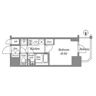 1Kの間取り画像