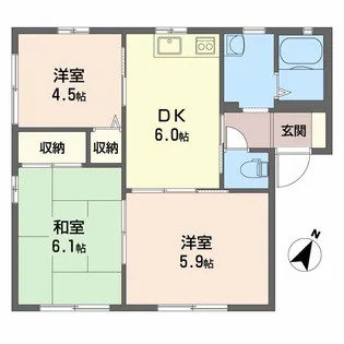 ディアス恩田 A棟【1階】の間取り