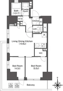 コンフォリア東新宿【5階】の間取り