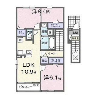 コンフォーティア白石【2階】の間取り