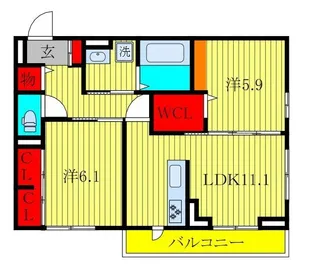 ヴィラージュ【2階】の間取り