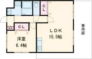 ヴェルデュール【1階】の間取り
