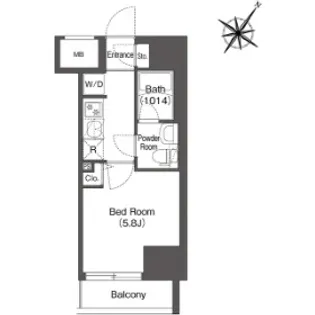 スタイリオフィット溝の口【2階】の間取り