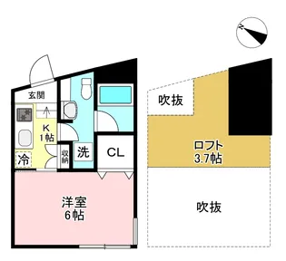 le chat/ルシャ【1階】の間取り