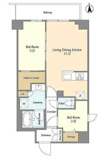 コンフォリア竹ノ塚イースト【7階】の間取り