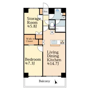 コートデルトゥール昭島【6階】の間取り