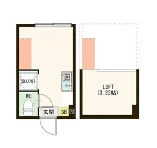 ハーモニーテラス小竹向原【1階】の間取り