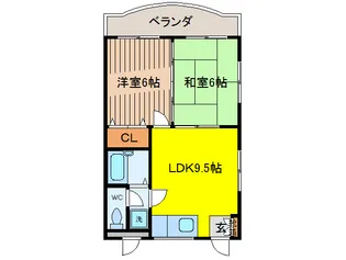 オアシス第一ガネコ【4階】の間取り
