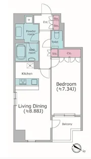 レジディア東麻布【8階】の間取り