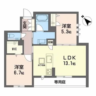 アークヒルズ豊橋【1階】の間取り
