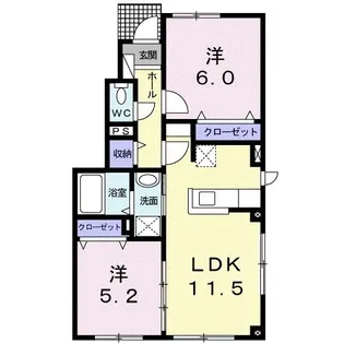 パンルージュI【1階】の間取り