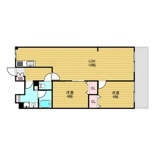 コスモハイツ新大阪【9階】の間取り