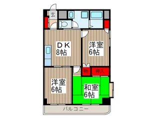 第2錦生コーポ【4階】の間取り