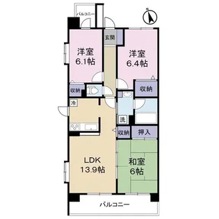 クレセントヴィラ武蔵浦和【1階】の間取り