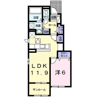 メゾン・ブラン【1階】の間取り
