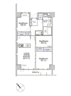 クラシアム神奈川台場【5階】の間取り