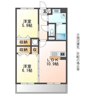 はなみずきII番館【3階】の間取り
