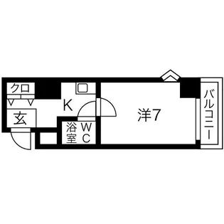カプコン北田辺【5階】の間取り