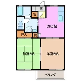 白山ハイツ【2階】の間取り