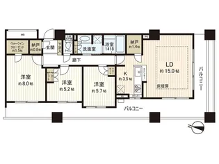 パークホームズ大通公園【7階】の間取り